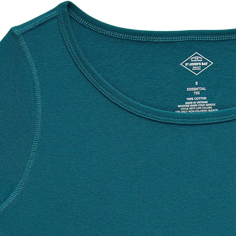 St. John's Bay Womens Easy-on + Easy-off Crew Neck Long Sleeve Adaptive T-Shirt