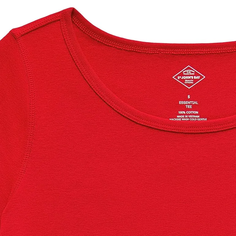 St. John's Bay Womens Easy-on + Easy-off Crew Neck Long Sleeve Adaptive T-Shirt