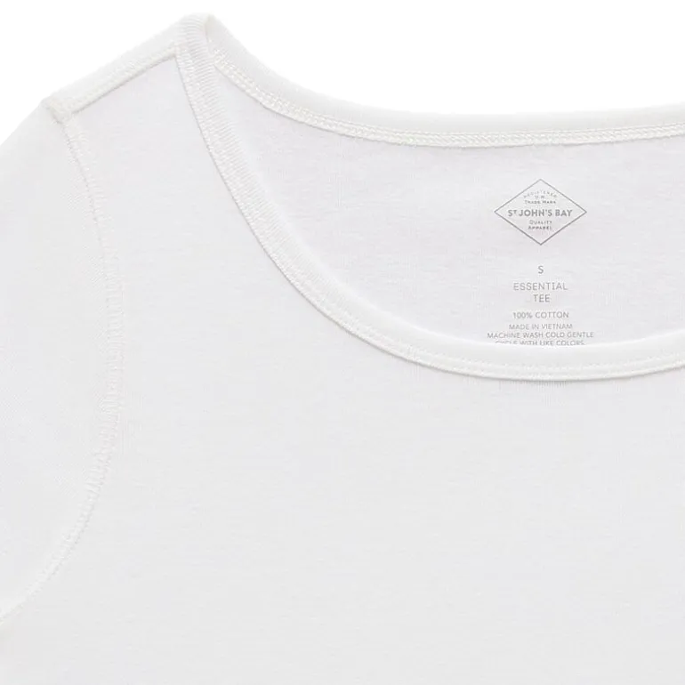 St. John's Bay Womens Easy-on + Easy-off Crew Neck Long Sleeve Adaptive T-Shirt