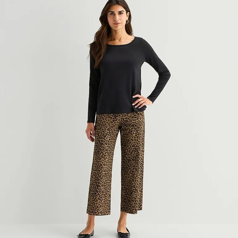 St. John's Bay Womens Easy-on + Easy-off Crew Neck Long Sleeve Adaptive T-Shirt