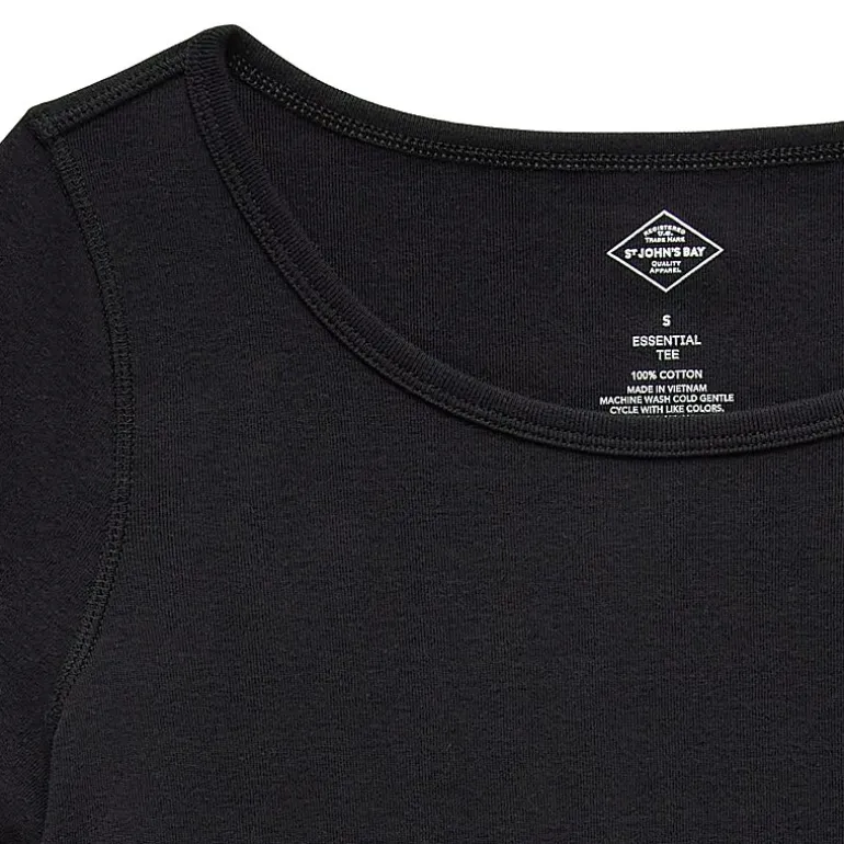 St. John's Bay Womens Easy-on + Easy-off Crew Neck Long Sleeve Adaptive T-Shirt