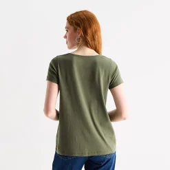 St. John's Bay Womens Easy-on + Easy-off Crew Neck Short Sleeve Adaptive T-Shirt