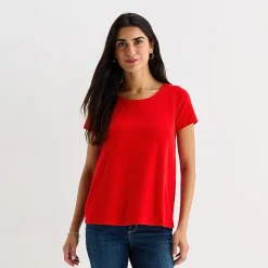 St. John's Bay Womens Easy-on + Easy-off Crew Neck Short Sleeve Adaptive T-Shirt