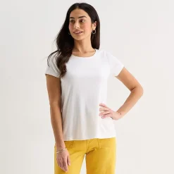 St. John's Bay Womens Easy-on + Easy-off Crew Neck Short Sleeve Adaptive T-Shirt