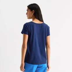 St. John's Bay Womens Easy-on + Easy-off Crew Neck Short Sleeve Adaptive T-Shirt