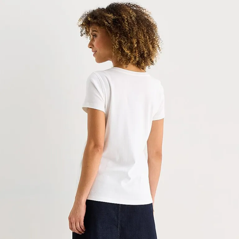 St. John's Bay Womens Easy-on + Easy-off V Neck Short Sleeve Adaptive T-Shirt