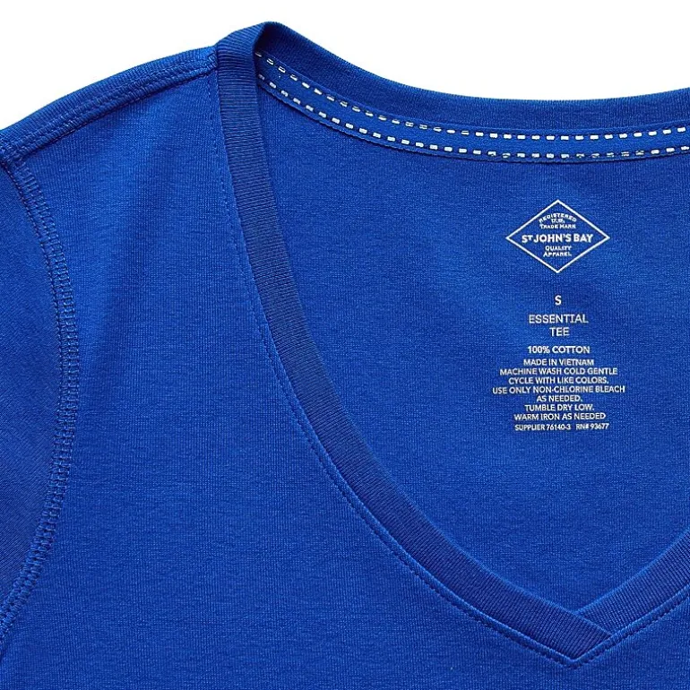 St. John's Bay Womens Easy-on + Easy-off V Neck Short Sleeve Adaptive T-Shirt