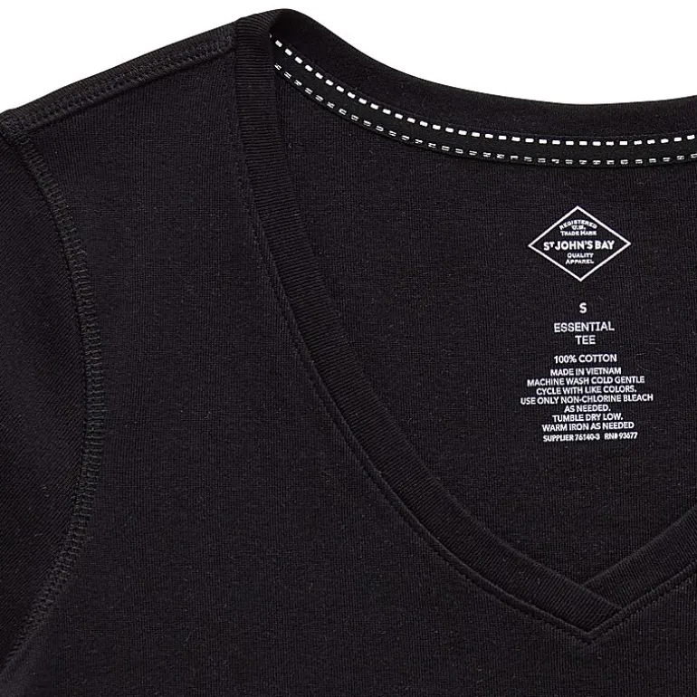 St. John's Bay Womens Easy-on + Easy-off V Neck Short Sleeve Adaptive T-Shirt