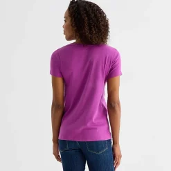 St. John's Bay Womens Easy-on + Easy-off V Neck Short Sleeve Adaptive T-Shirt