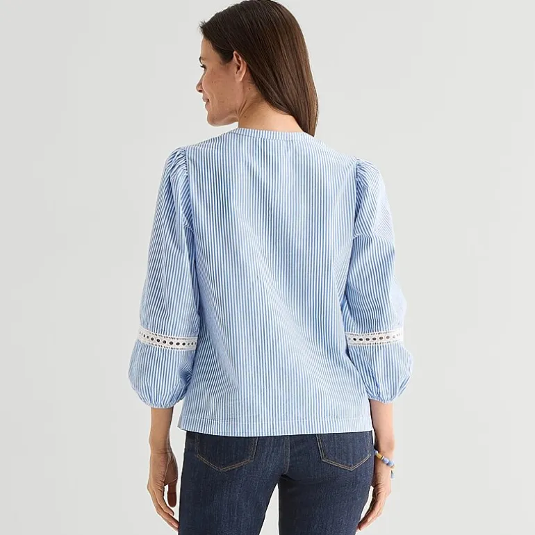St. John's Bay Womens Henley Neck 3/4 Sleeve Blouse