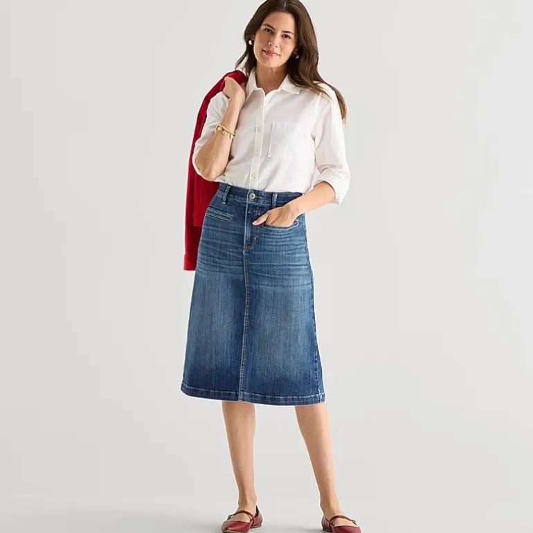 St. John's Bay Womens High Rise Denim Skirt