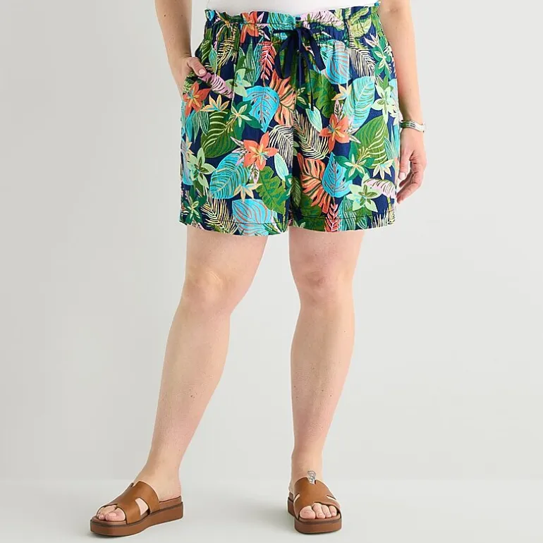 St. John's Bay Womens High Rise Plus Pull-On Short