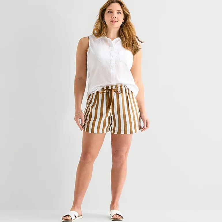 St. John's Bay Womens High Rise Plus Pull-On Short