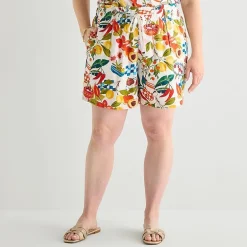 St. John's Bay Womens High Rise Plus Pull-On Short