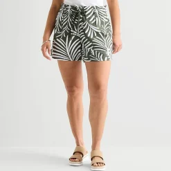 St. John's Bay Womens High Rise Plus Pull-On Short