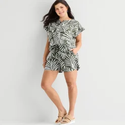 St. John's Bay Womens High Rise Plus Pull-On Short