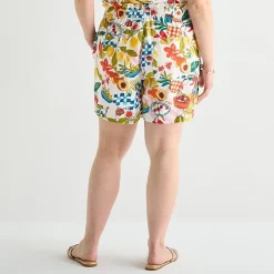 St. John's Bay Womens High Rise Plus Pull-On Short