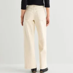 St. John's Bay Womens High Rise Stretch Fabric Wide Leg Jean