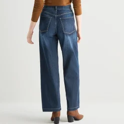 St. John's Bay Womens High Rise Stretch Fabric Wide Leg Jean