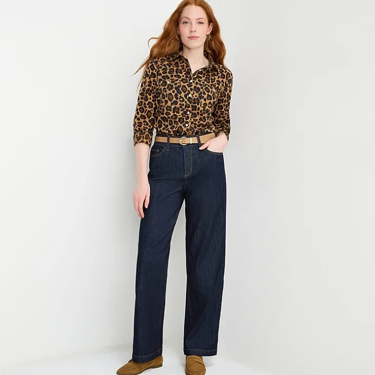 St. John's Bay Womens High Rise Stretch Fabric Wide Leg Jean