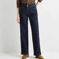 St. John's Bay Womens High Rise Stretch Fabric Wide Leg Jean