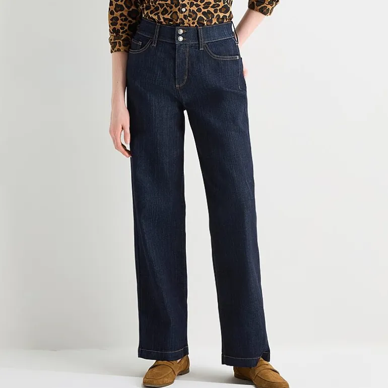 St. John's Bay Womens High Rise Stretch Fabric Wide Leg Jean