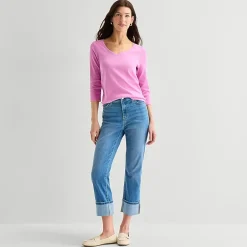 St. John's Bay Womens High Rise Straight Leg Jean