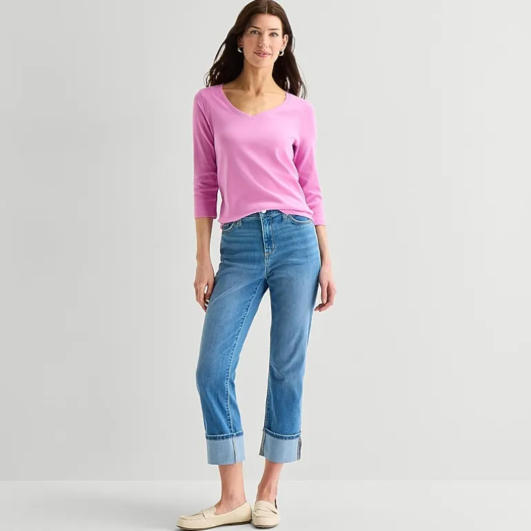 St. John's Bay Womens High Rise Straight Leg Jean