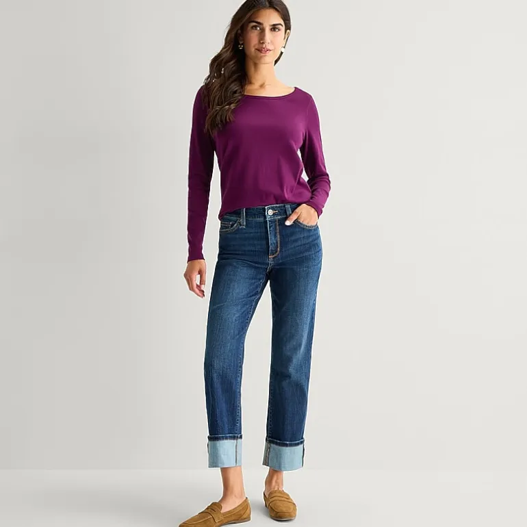 St. John's Bay Womens High Rise Straight Leg Jean