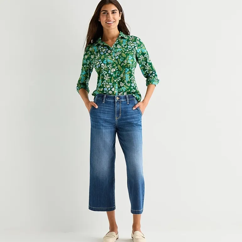 St. John's Bay Womens High Rise Wide Leg Jean