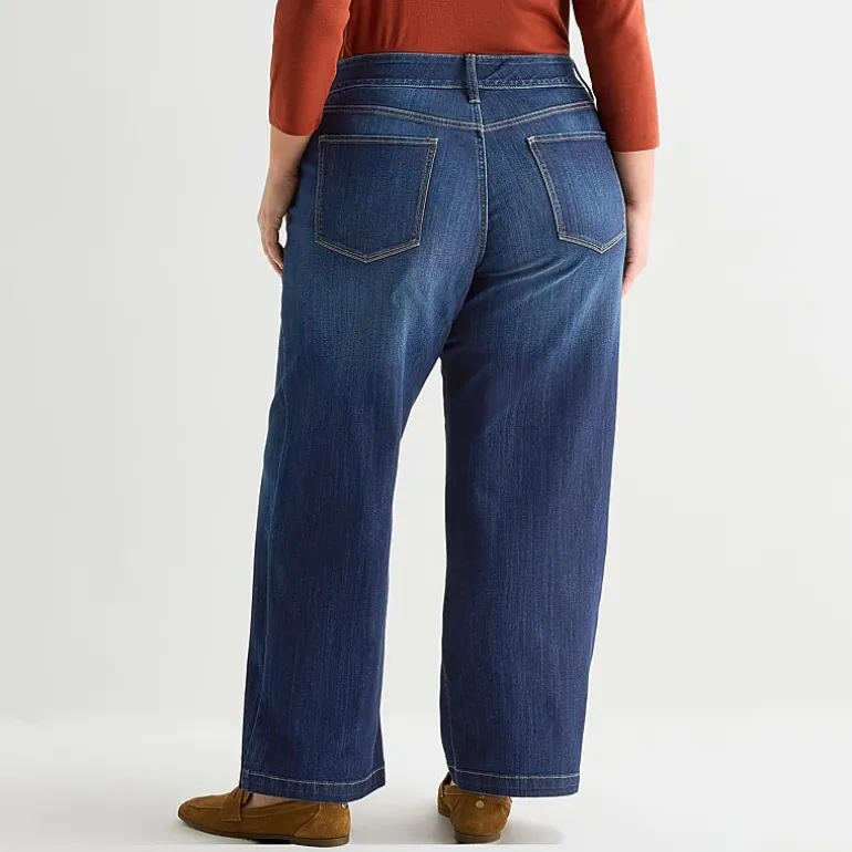 St. John's Bay Womens High Rise Wide Leg Jean