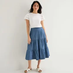 St. John's Bay Womens Long Denim Skirt