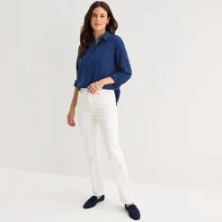 St. John's Bay Womens Long Sleeve Relaxed Fit Button-Down Shirt