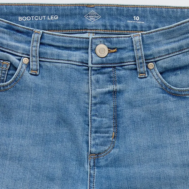 St. John's Bay Womens Mid Rise Adaptive Bootcut Easy-on + Easy-off Jean