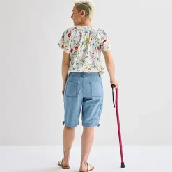 St. John's Bay Womens 11" Mid Rise Adaptive Easy-on + Easy-off Bermuda Short