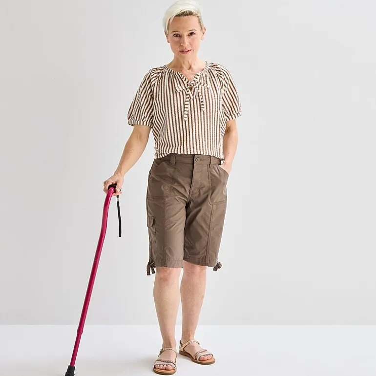 St. John's Bay Womens 11" Mid Rise Adaptive Easy-on + Easy-off Bermuda Short