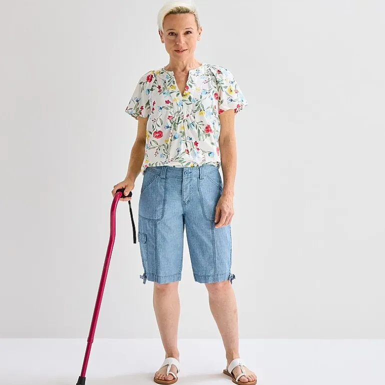 St. John's Bay Womens 11" Mid Rise Adaptive Easy-on + Easy-off Bermuda Short
