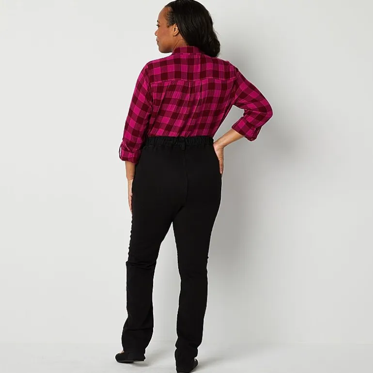 St. John's Bay Womens Mid Rise Adaptive Seated Wear Straight Leg Jean