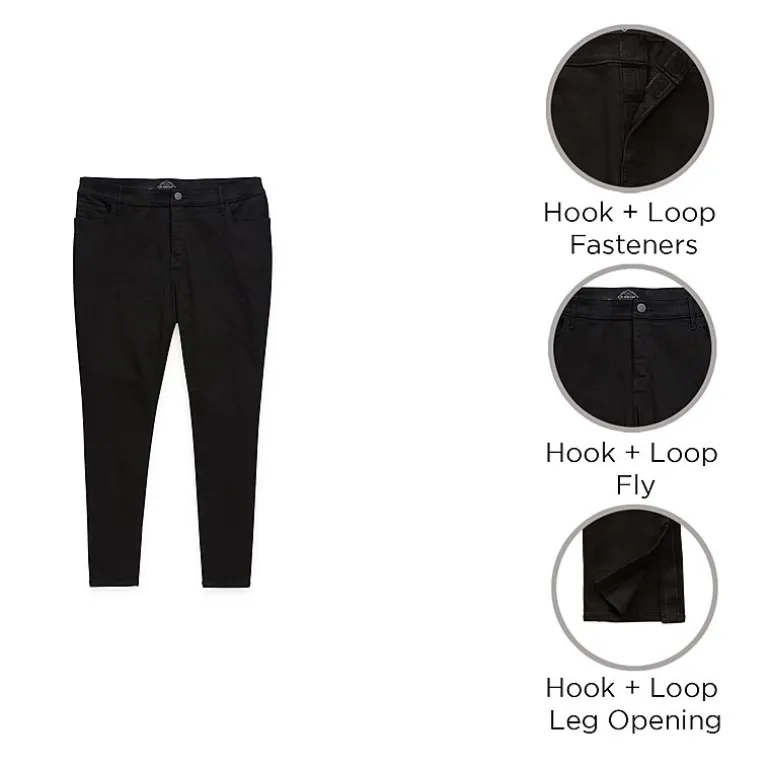 St. John's Bay Womens Mid Rise Adaptive Easy-on + Easy-off Straight Leg Jean