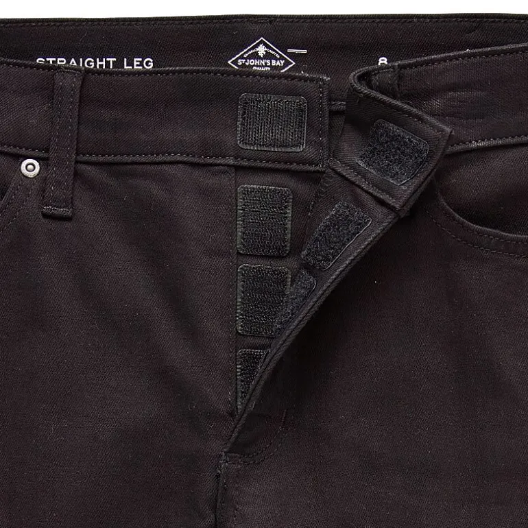 St. John's Bay Womens Mid Rise Adaptive Easy-on + Easy-off Straight Leg Jean