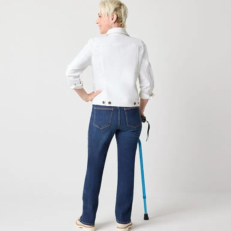 St. John's Bay Womens Mid Rise Adaptive Easy-on + Easy-off Straight Leg Jean