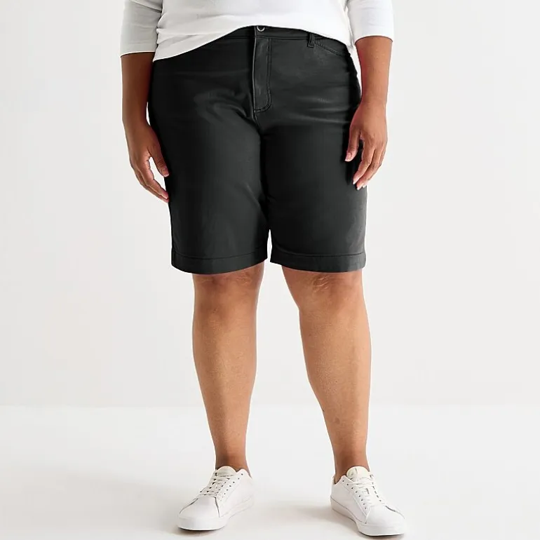 St. John's Bay Womens 11" Mid Rise Plus Bermuda Short