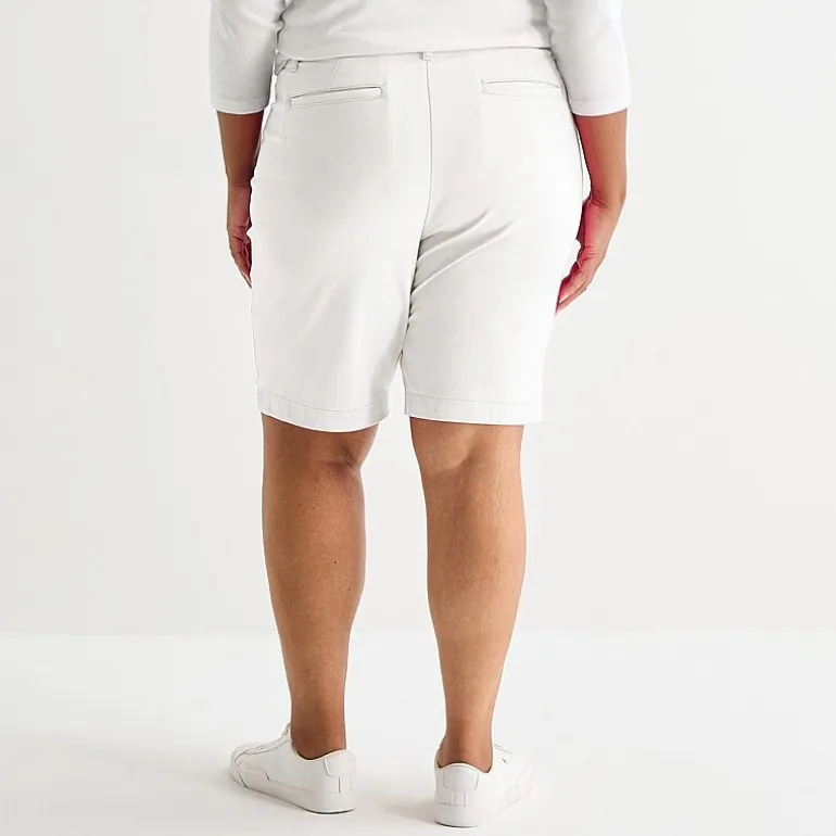 St. John's Bay Womens 11" Mid Rise Plus Bermuda Short