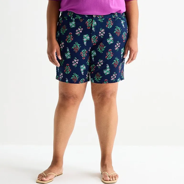 St. John's Bay Womens 8" Mid Rise Plus Chino Short