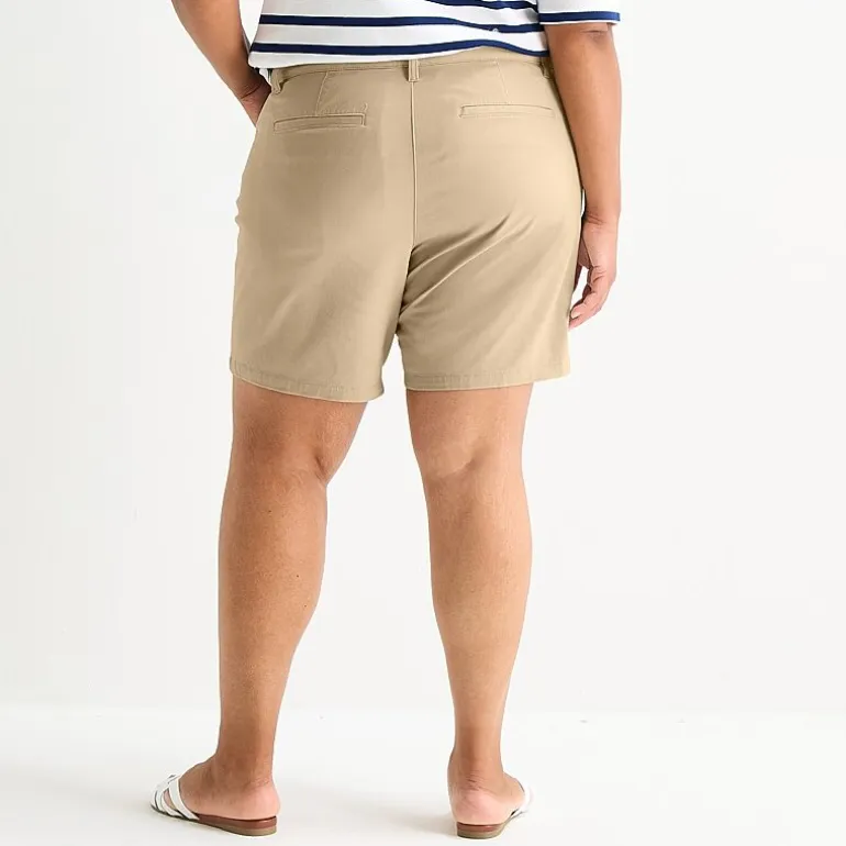 St. John's Bay Womens 8" Mid Rise Plus Chino Short