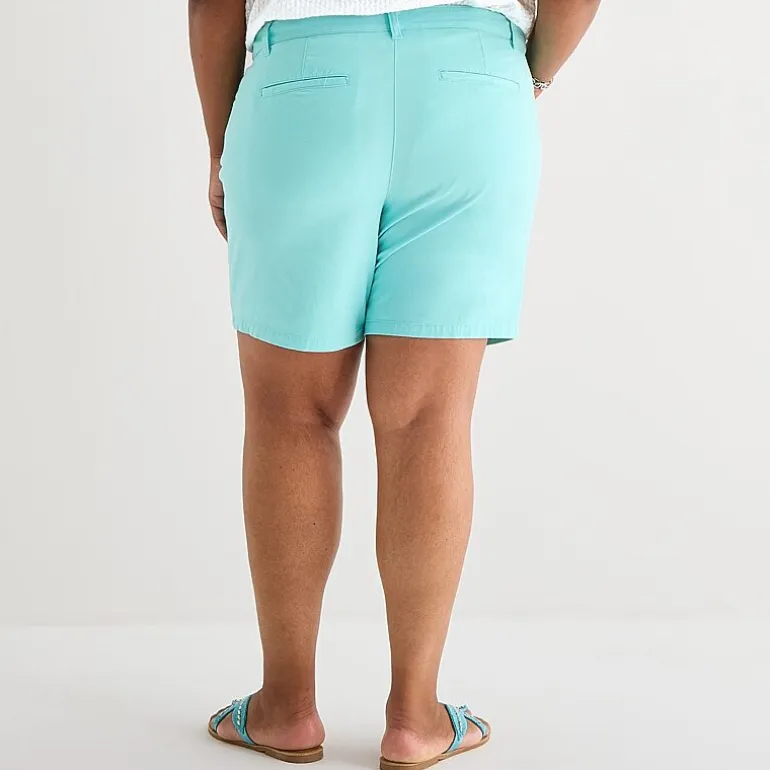 St. John's Bay Womens 8" Mid Rise Plus Chino Short