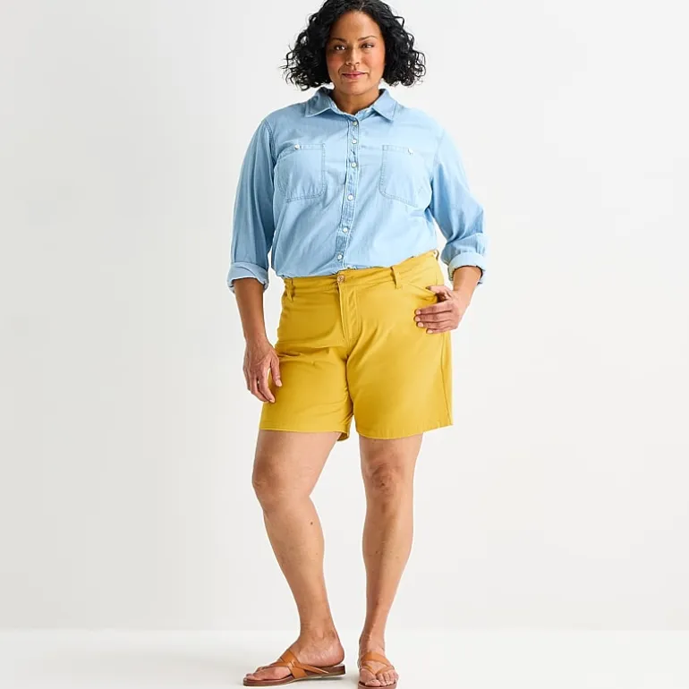 St. John's Bay Womens 8" Mid Rise Plus Chino Short