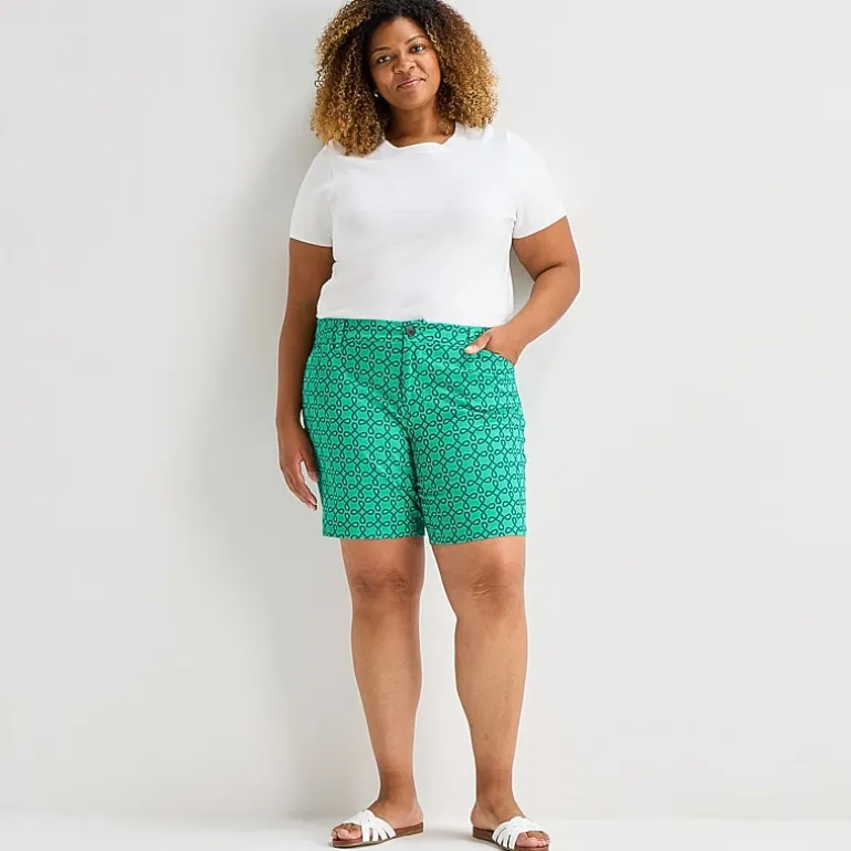 St. John's Bay Womens 8" Mid Rise Plus Chino Short