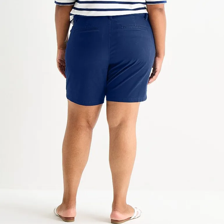 St. John's Bay Womens 8" Mid Rise Plus Chino Short
