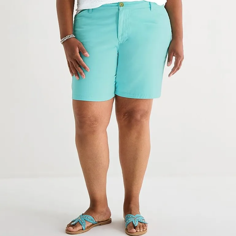 St. John's Bay Womens 8" Mid Rise Plus Chino Short
